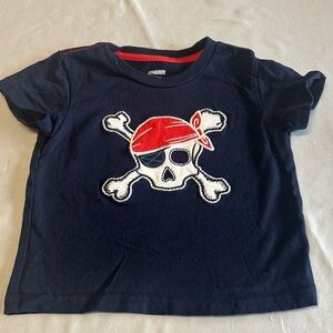 Gymboree - Navy Blue Pirate Skull Kids Short Sleeve T-Shirt